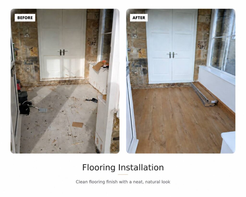 Flooring Installation Newcastle before and after