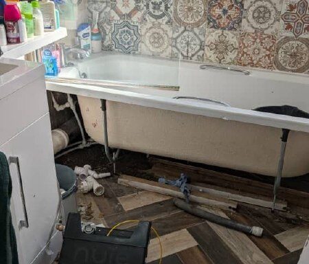 Bathroom repair project in Newcastle home