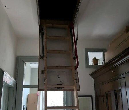 Folding wooden loft ladder installed in a Newcastle home