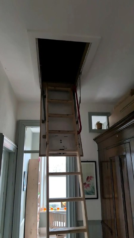 Folding wooden loft ladder installed in a Newcastle home